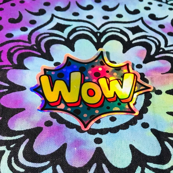 WOW Metallic Prismatic Reflective Single Decor Sticker - Picture 4 of 12